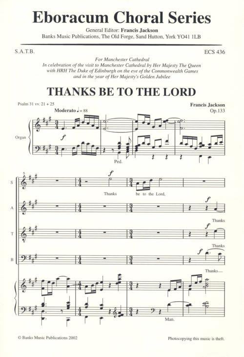 Thanks Be To The Lord